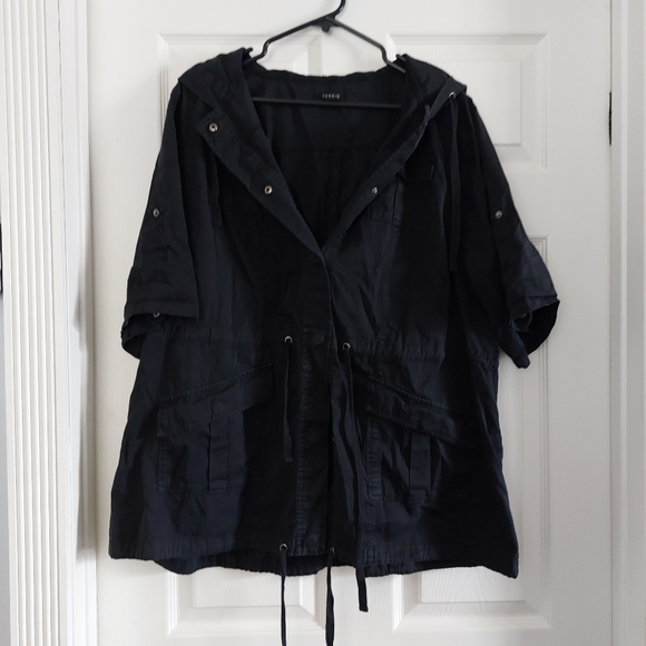 torrid Jackets & Blazers - Torrid Black Utility Anorak Short Sleeve Jacket 1X